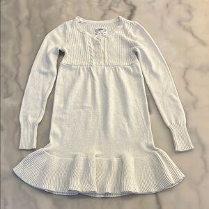 Justice White Casual Long Sleeve Sweater Dress